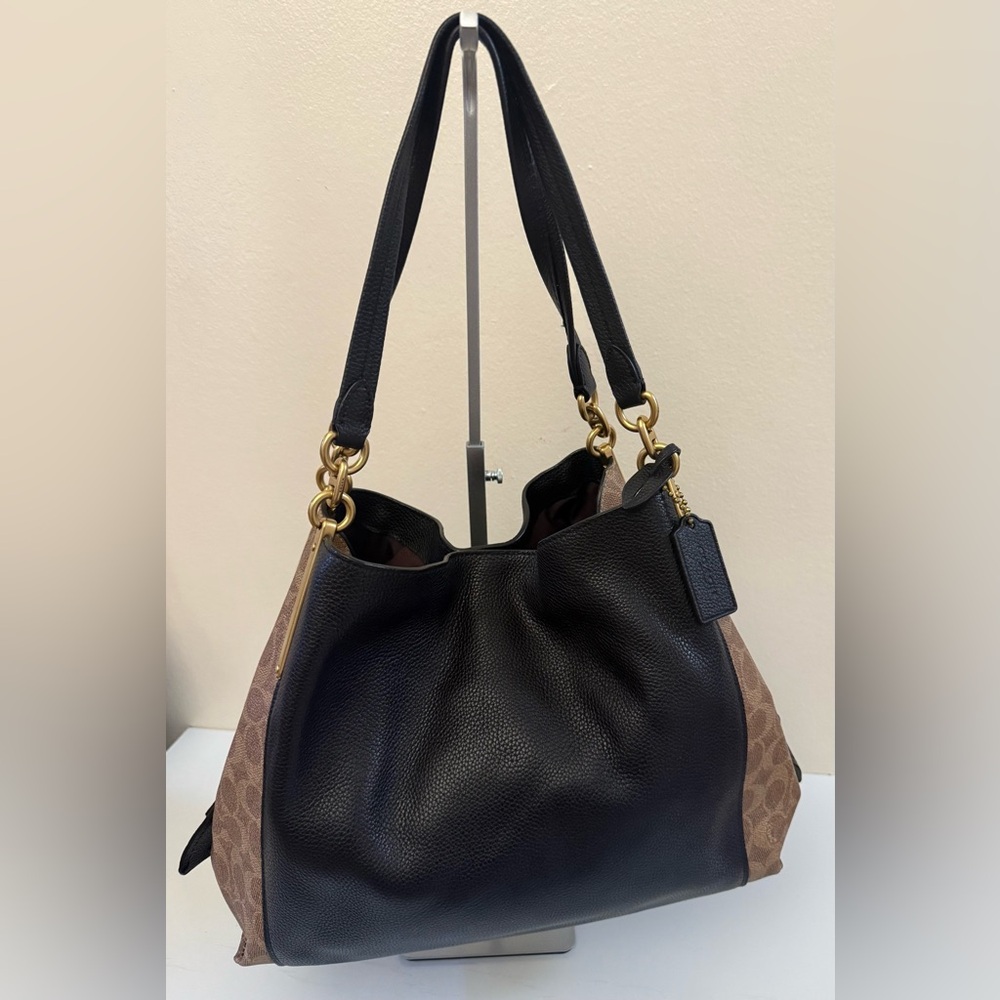 Coach Black and Brown Shoulder Bag